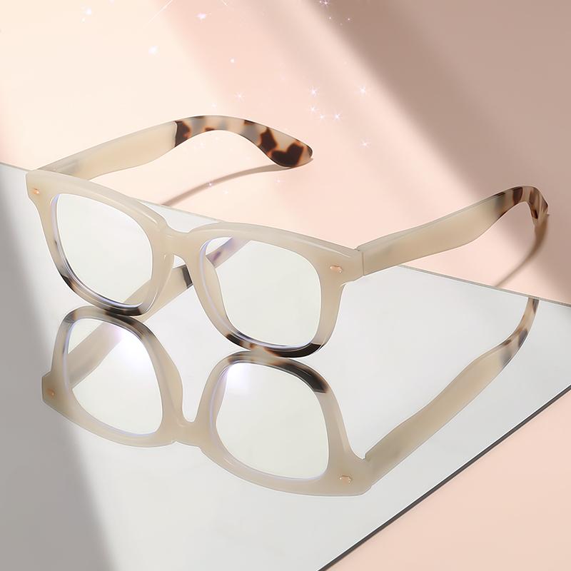 New Small-framed Light-colored Flat Light Glasses Travel Photography Decoration Item, Refreshing Anti-blue Light Glasses