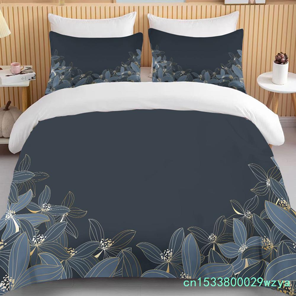 Botanische Bloem Tweepersoons Dekbedovertrek Bed Europese Beddengoedsets Hometextiel Luxe Kussenslopen Slaapkamer Beddengoedsets
