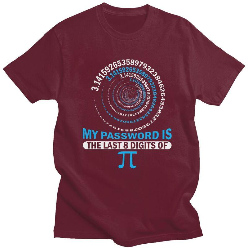 Custom Funny Pi Password Geeky Math Spiral Tshirts for Men Short Sleeve Casual T Shirt Cool Tshirt 100 Cotton Tee Gift