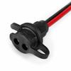 Battery SAE Power Lead with Panel Mount Body, Tethered Dust Cover, Copper Conductors, and Red and Black Wires for Fixed Access, 4 Pack