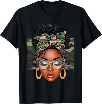 Afro Black Women African American Black History Month Camo Unisex T-Shirt