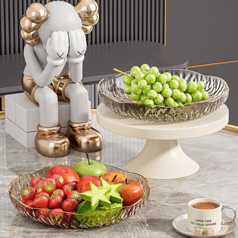 Fruit Plate High Value Plastic Fruit Plate Pet Transparent Ing High Value Plate Household Living Room Snack Plate