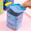 Square Tinplate Piggy Bank Cartoon Coin Cash Storage Jar Container Children Money Saving Box Decoration Boys Girls Gift