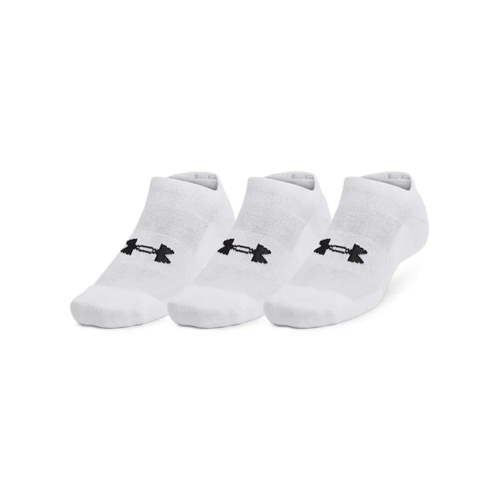 UNDER ARMOUR Unisex Cotton Training 3PK No Show Socks 1386313-100 L