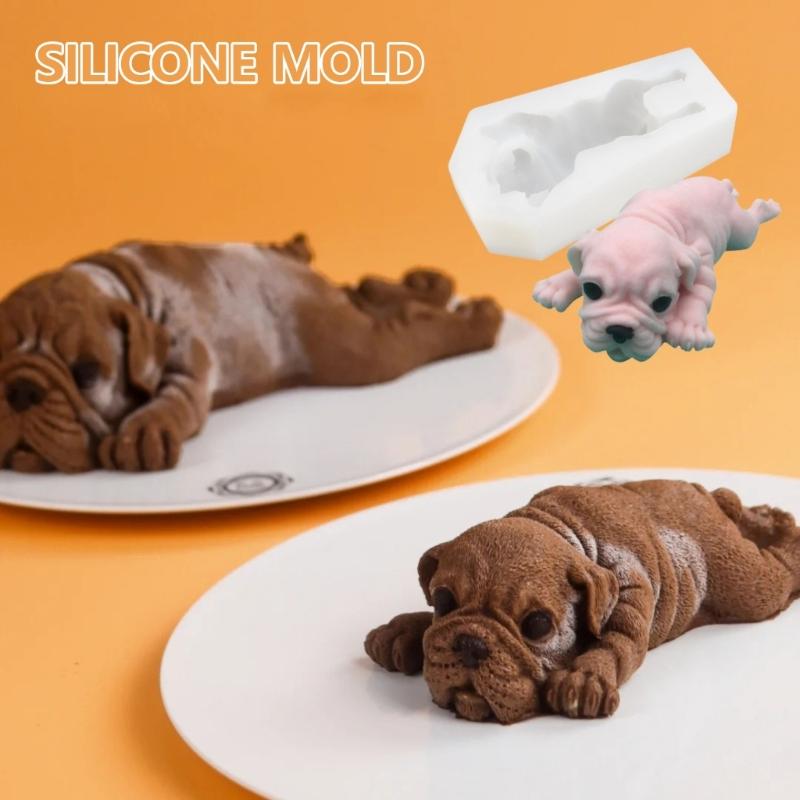 Dog Shaped Silicone Molds Dog Animal Fondant Silicone Molds for Mousses Cake, Chocolate, Decoration, Kitchen Baking Tool