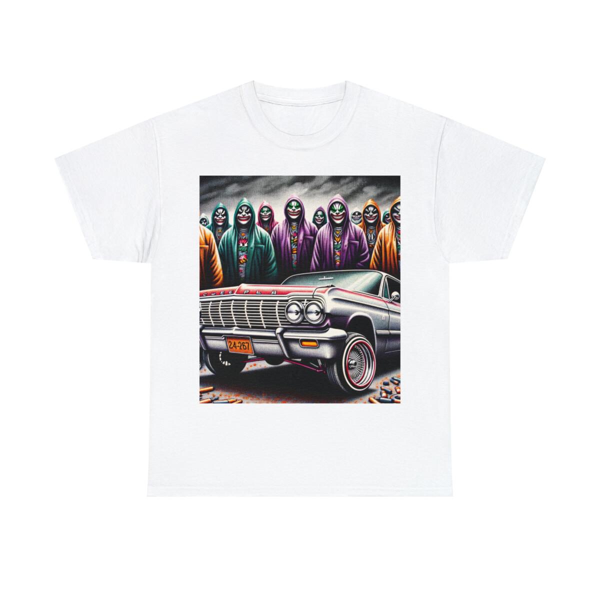 Vintage Style Lowrider T Shirt Chicano Cholo Art Tee Cars Homie Gangster Joker S