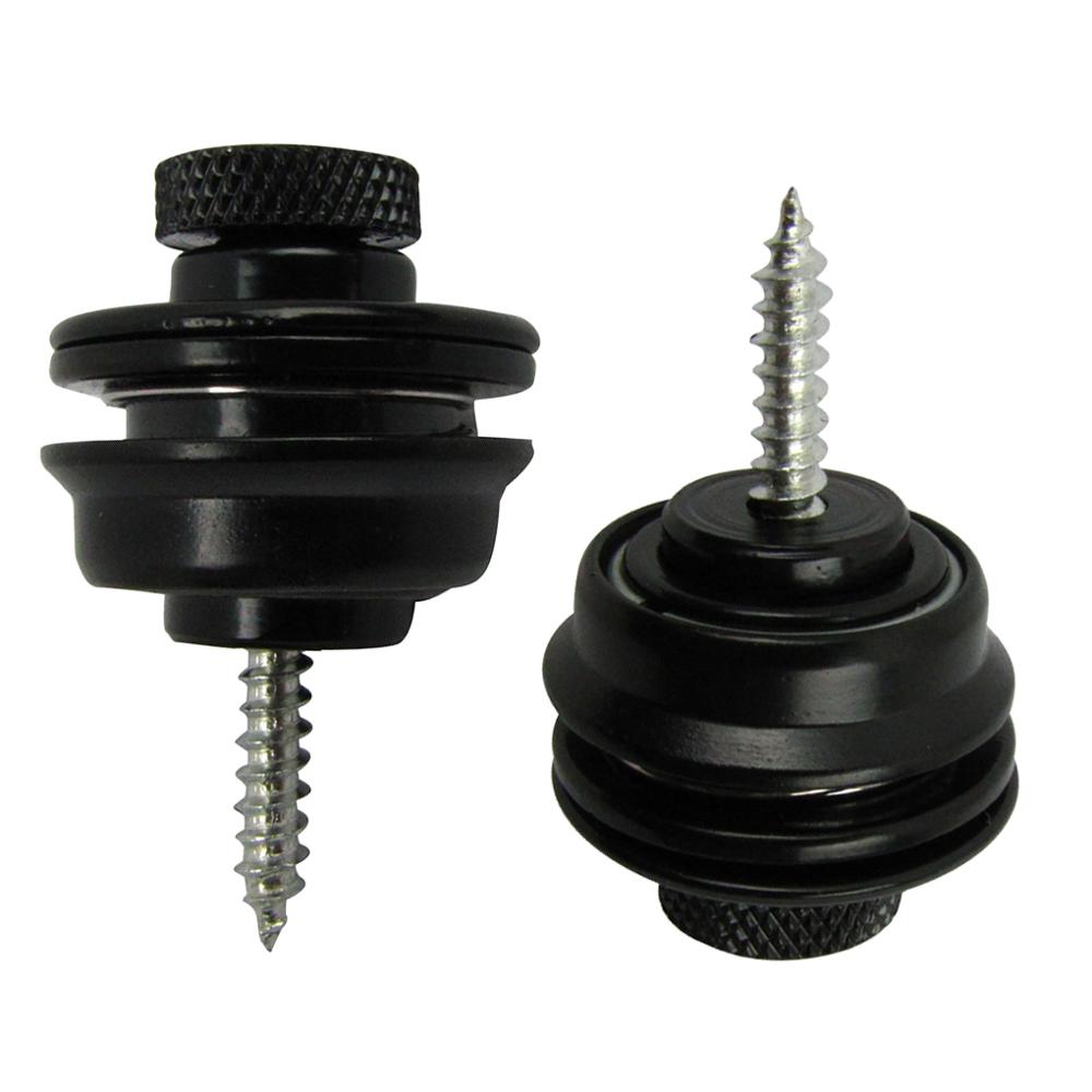 FLEOR 2pcs Metal Skidproof Guitar Straplocks Locking Strap Buttons For Acoustic Electric Guitar Bass, Black/Chrome/Gold чёрный