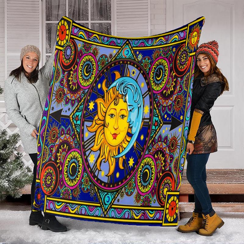 Sun Moon Soft Comfortable Blanket All Seasons Suitable Sofa Office Nap Travel Birthday Gift Christmas Present