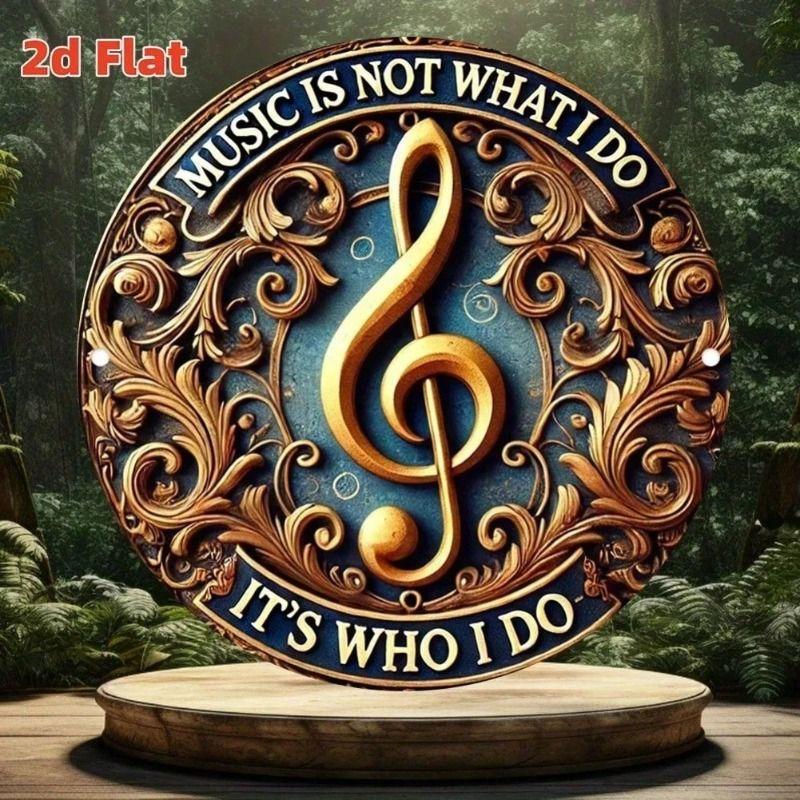 Round Metal Tin Sign Wall Art Home Living Room Office Cafe Decor 20x20cm