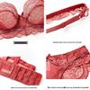 Women's Year of the Rat Red Lingerie Set: Bridal Push-up Bra & Panty, Side Support, Anti-Sagging, Sexy Thin Design