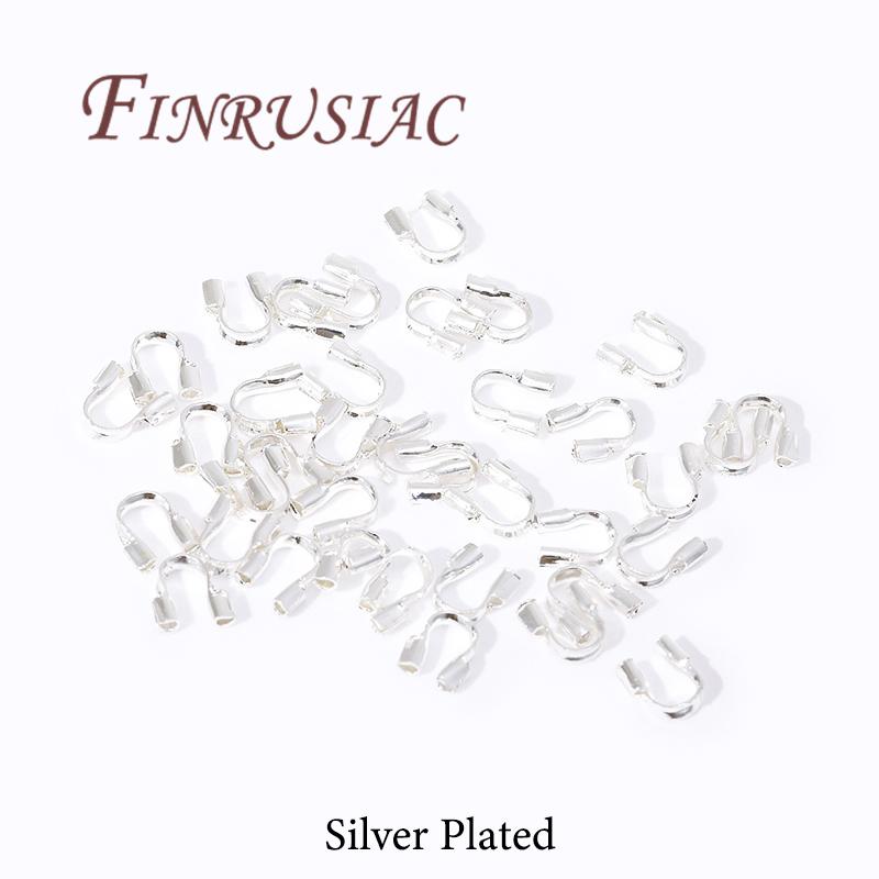 14K Gold Platinierte Drahtschutzhüllen Drahtschutz Wächter Schutzschleifen U-Form Zubehör,Verschlüsse Verbinder Für Schmuckherstellung