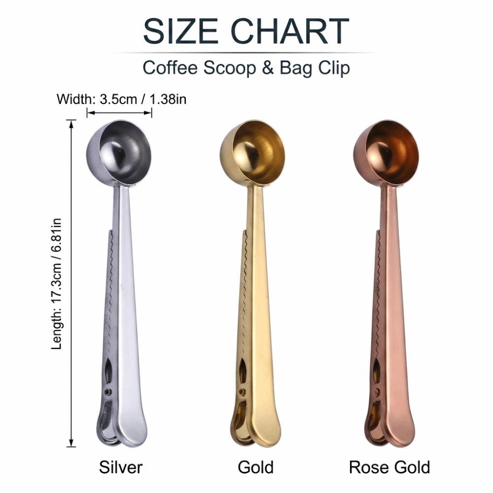 Colorful Bag Clip Rustless Steel Sealing Clip Solid Metering Spoon Bean Scooping