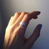 925 Sterling Silver Large Open Geometric Rings Bohemian Unique Simple Ring for Women Minimalist Handmade Jewelry