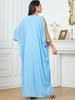 Metallic Color 2025 Muslim Robe Loose Two-Piece Set Dress for Middle East Markets