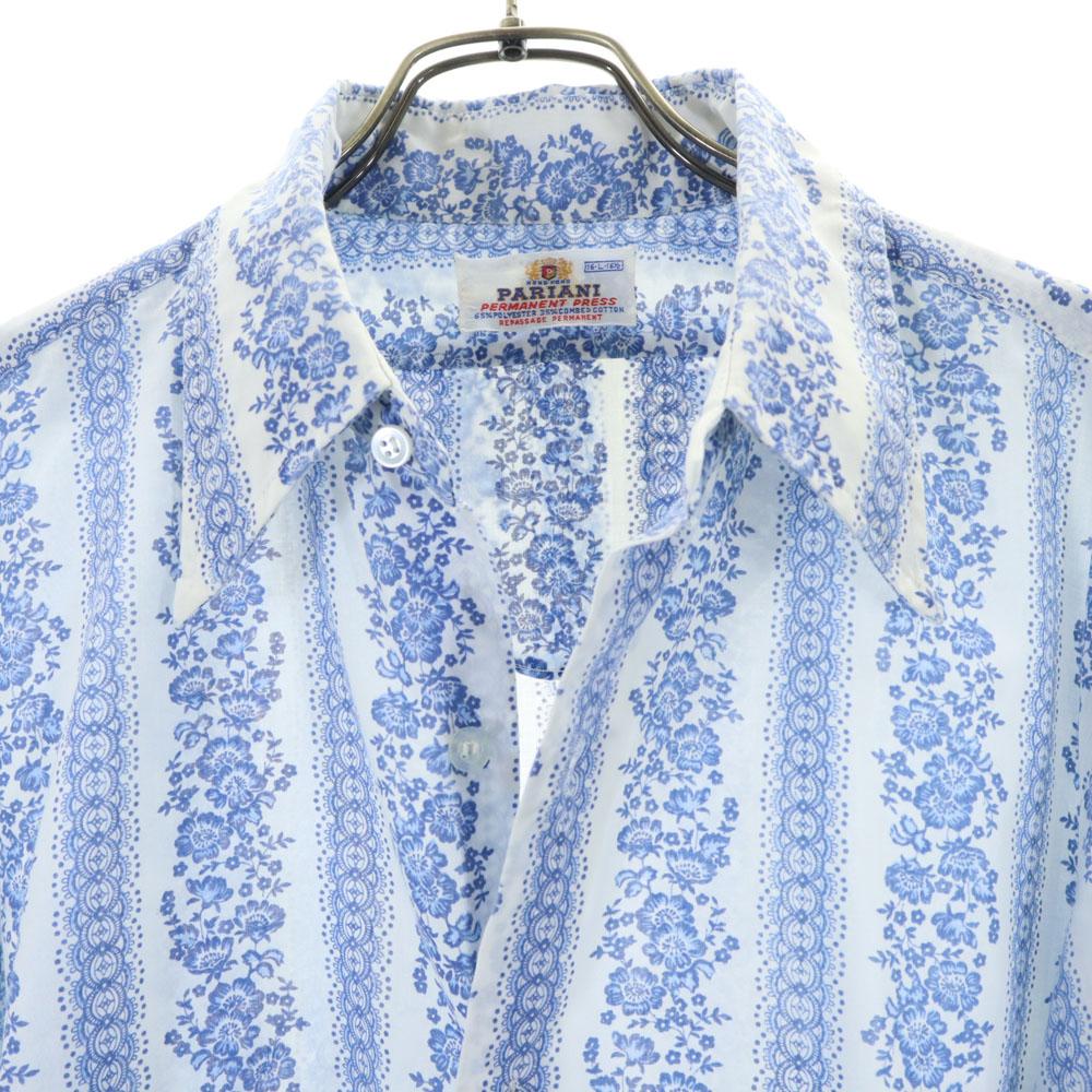 PARIANI 70s vintage Overall handle Long sleeve shirt L Blue Men's Used
