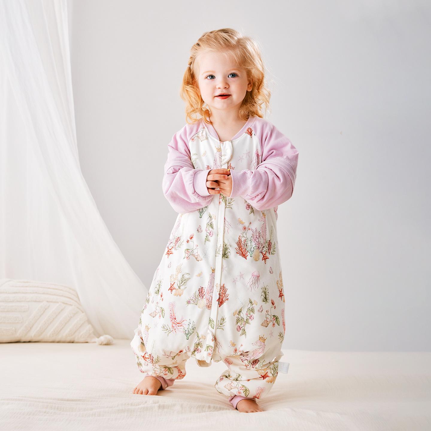 

Quilted Baby Sleep Bag with Removable Sleeves - Warm, Anti-Kick, Long-Sleeved for Autumn & Winter, Split-Leg Design for Newborns & Children 90cm for 18-24 months