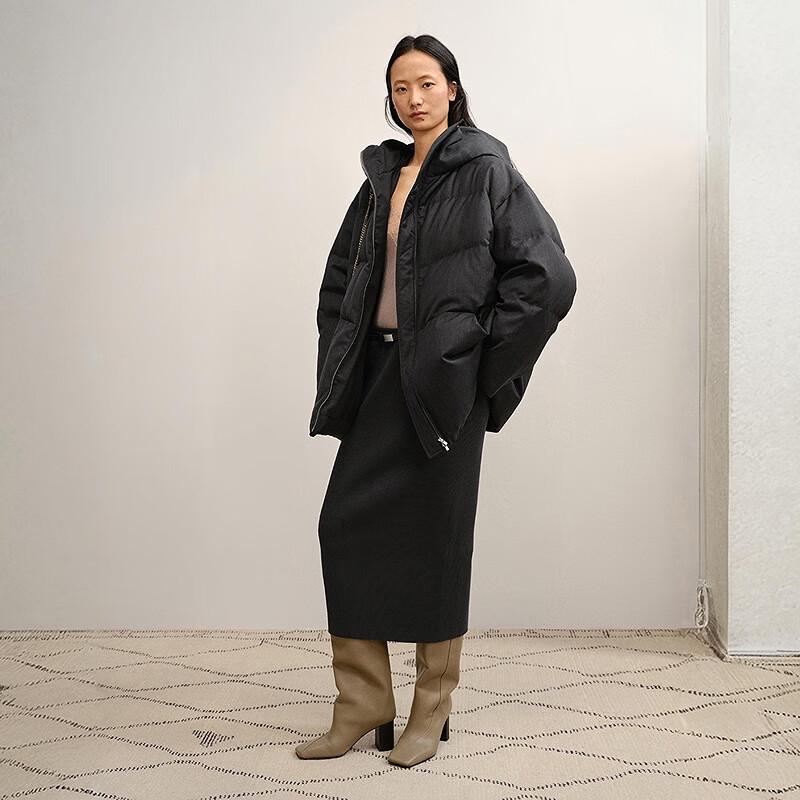 LESS 2025 Winter Casual Stand-Collar White Duck Down Jacket