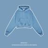 Women's Autumn and Winter Plus Cashmere Solid Color Hoodie Spice Girls Miss Umbilical American Pullover Top