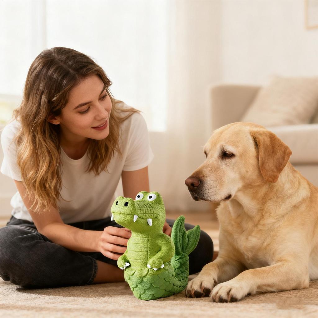Dog Toy Alligator Squeaker Long Lasting Smooth Safe Game Squeaky Dog Toys For Puppy Animal Indoor Outdoor Home Daily Boredom