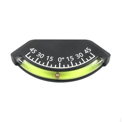 Marine Inclinometer Degrees To 45° Bubble Black Boat Angle Meter
