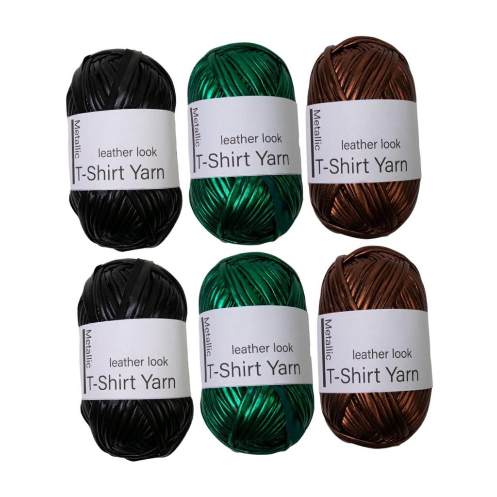 Metallic T-shirt Yarn Hand Knit Yarn Easy Carrying Soft Sewing Accessories