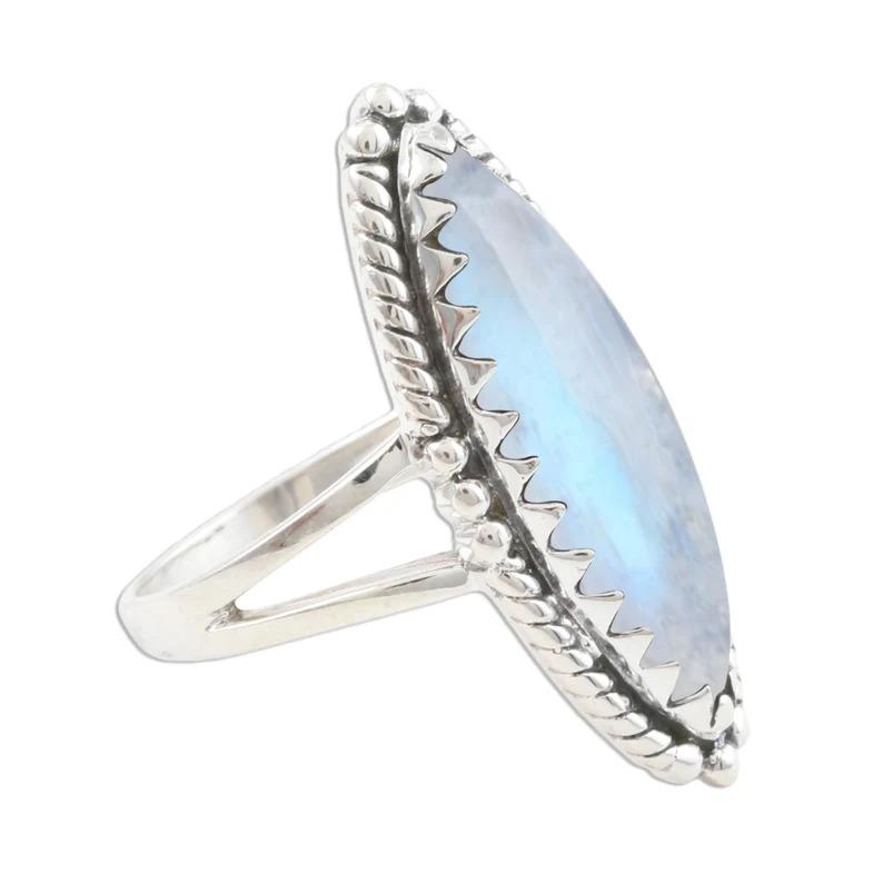 Moonstone Gemstone Ring 925 Sterling Silver Handmade Jewelry Solid Ring For Women Gift For Special Occasions - 8.1 Gm Approx.