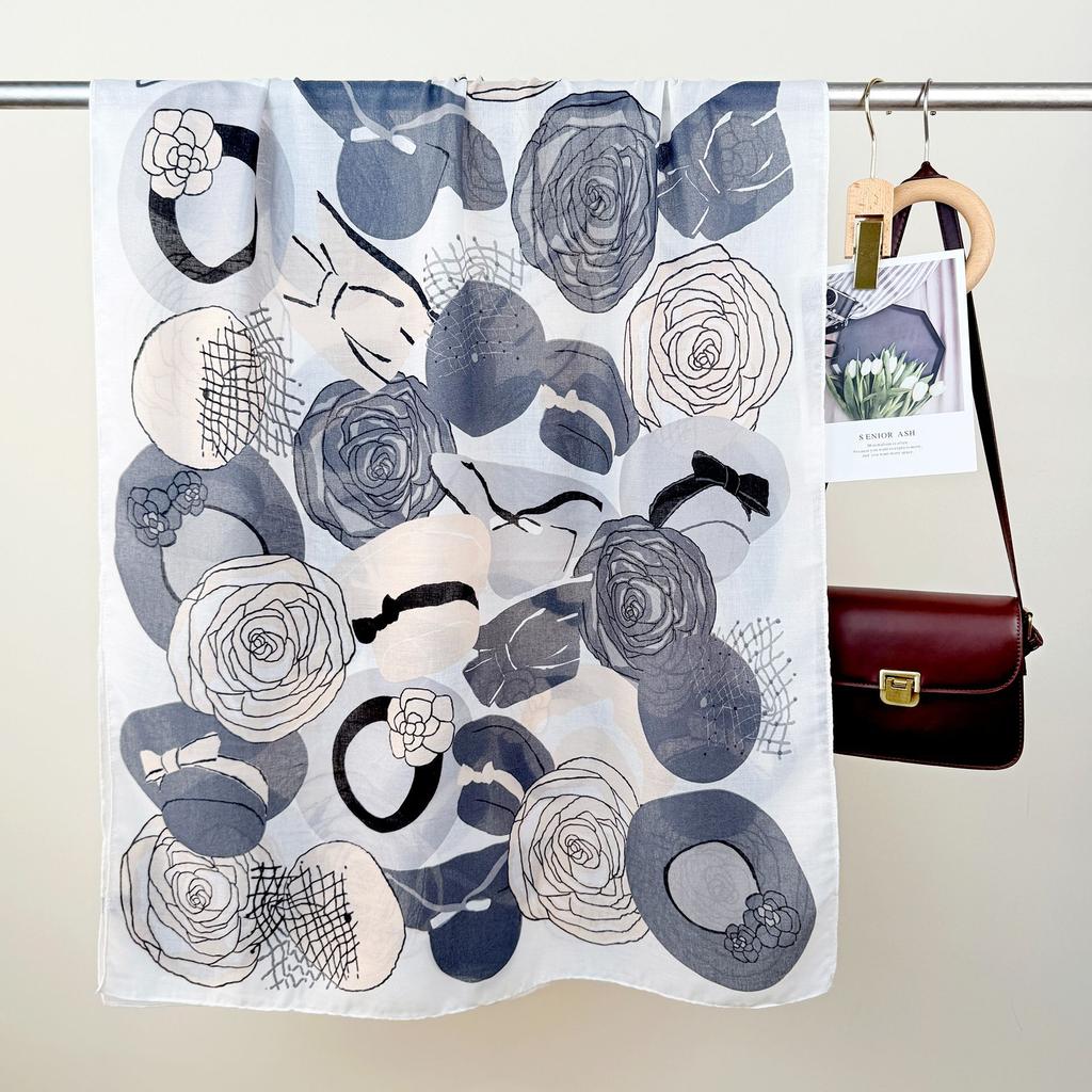 New Niche Retro Cotton and Linen Long Scarf for Women Creative Light Luxury Temperament Scarf Travel Photography Matching Shawl