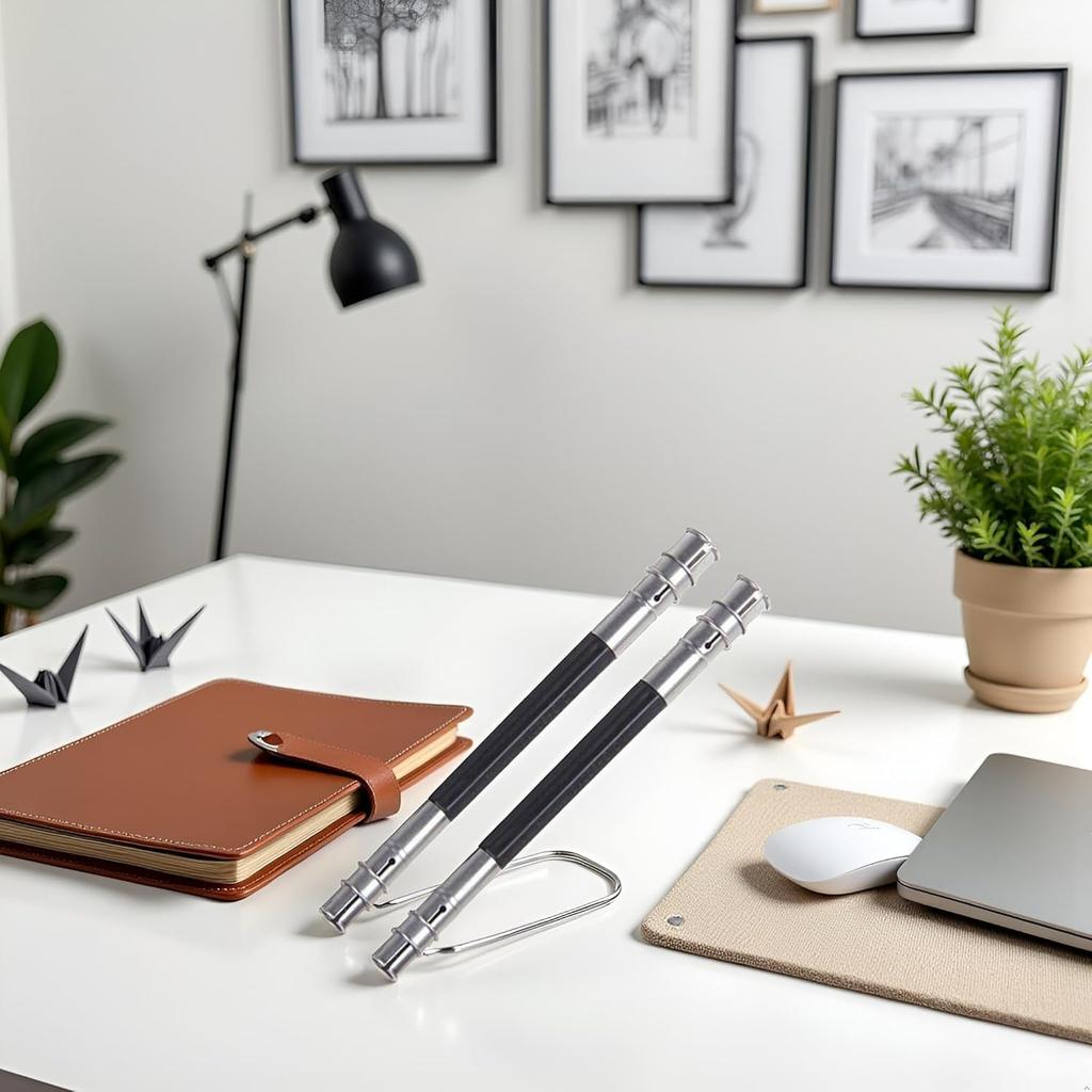 2 Pcs Useful Stainless Steel Dual Head Pencil Extender Holder Double-Headed Pencil Stationery Accessories for Stationery Desk Supplies,for School