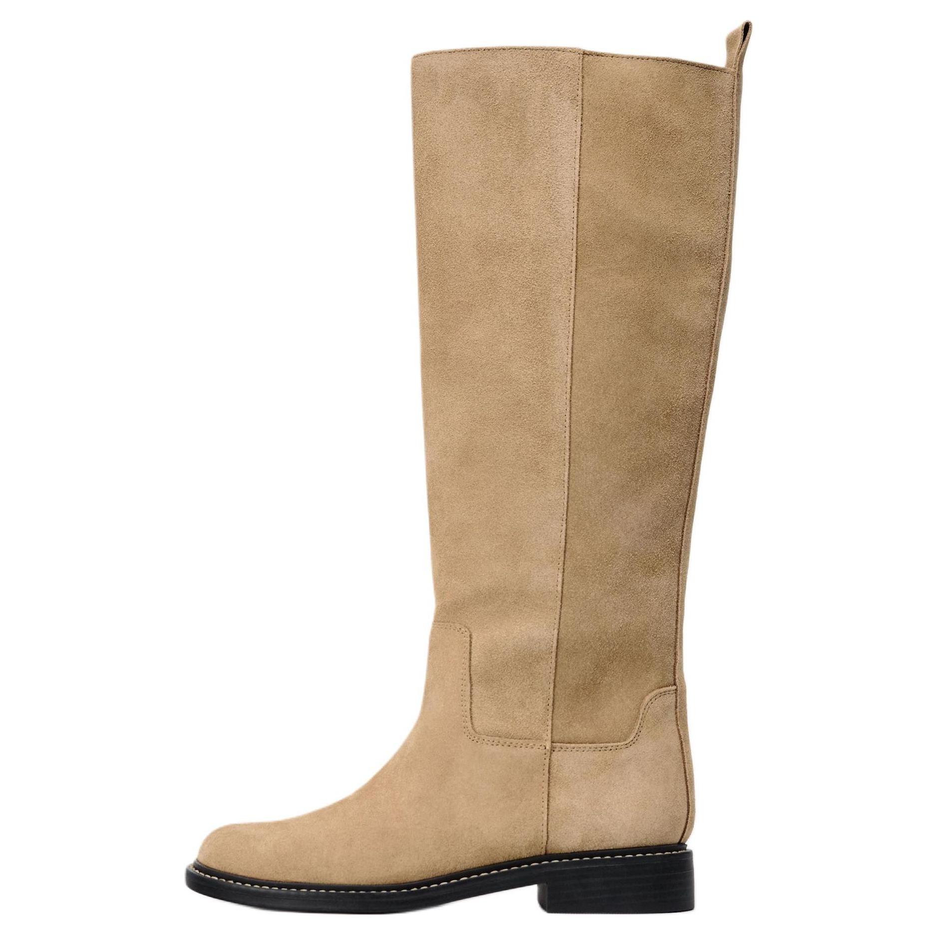 

Zara Модные винтажные высокие сапоги Женские сапоги Коричневые 13038510709 38