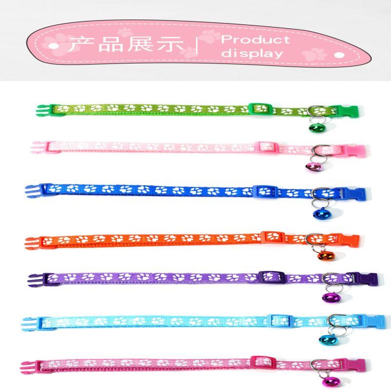 Dog Paw Print Pet Traction Rope Adjustable With Collar Puppy Collar Set Pet Walking Lead Rope Breathable Puppy Cat Accessories