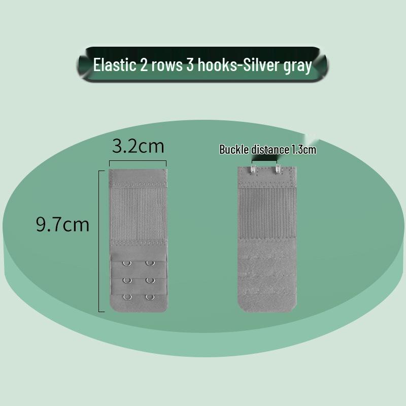 Elastic Bra Extender with Stainless Steel Hooks - Universal Full-Size Bra Back Closure