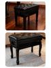 Oak Wood Piano Stool with Leather Seat and Horseshoe Legs for Children