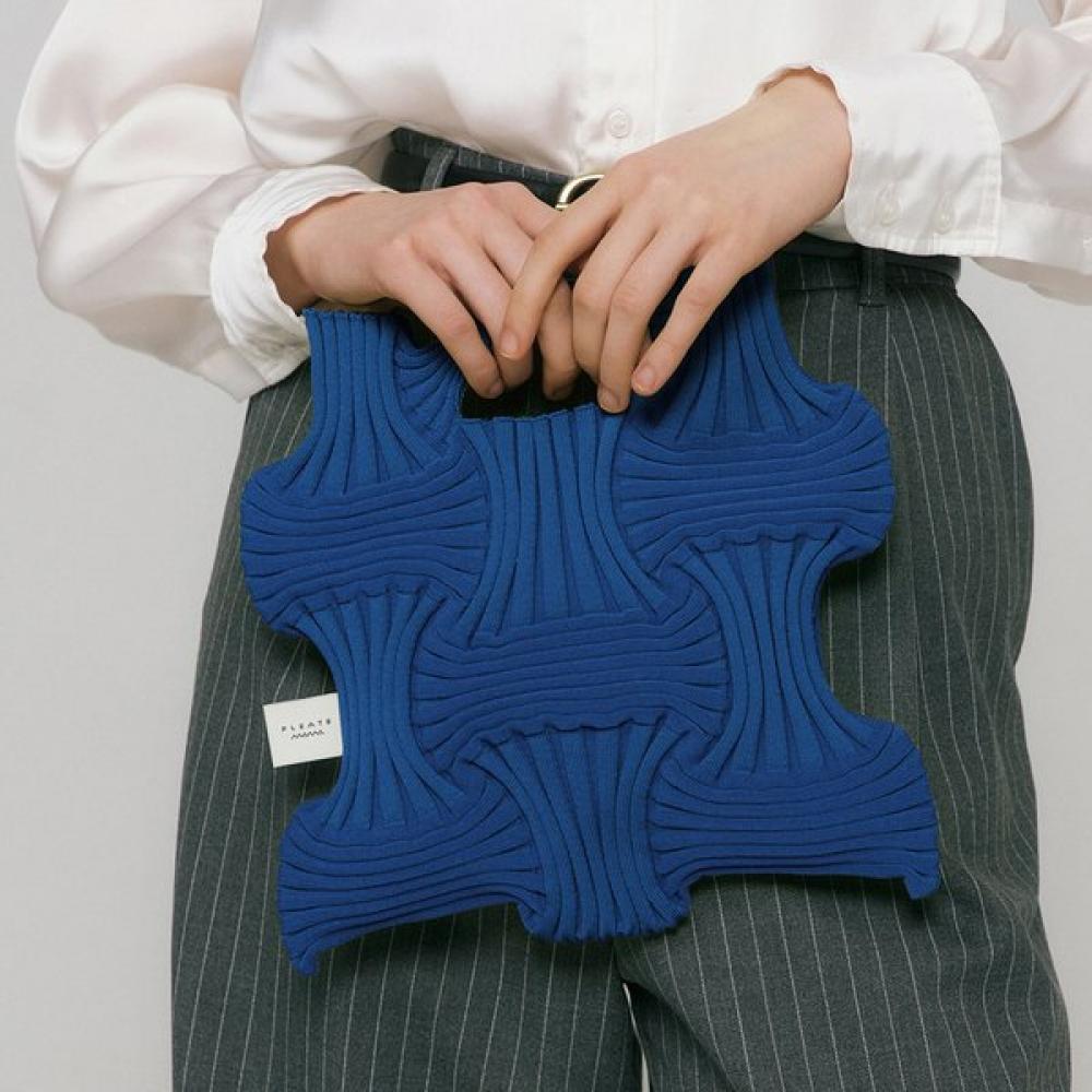 Pleatsmama Blue New Bow Bag