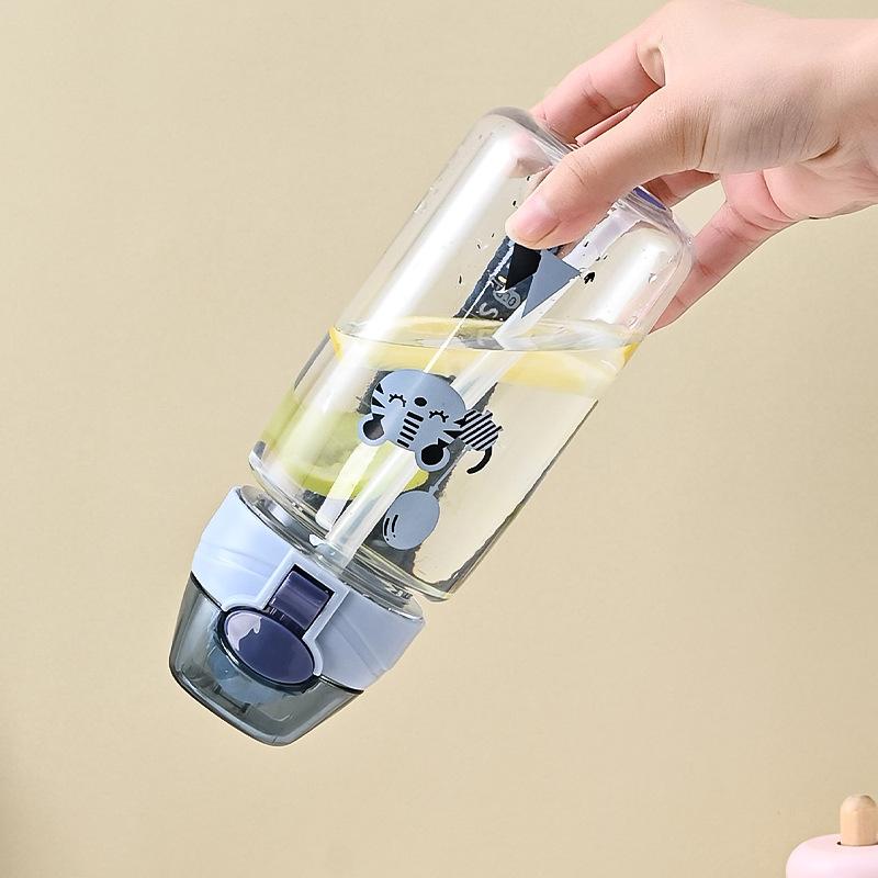550ml/650/750ml Baby Trinkflasche Strohhalmbecher für den Kindergarten, Kreative Plastikflasche mit Schnabel für die Kleinsten