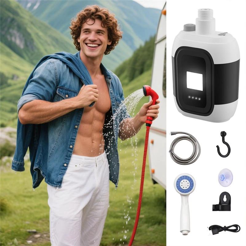 Outdoor USB Rechargeable Electric Shower Pump For Camping Portable Car Washing Garden Pet Cleaning