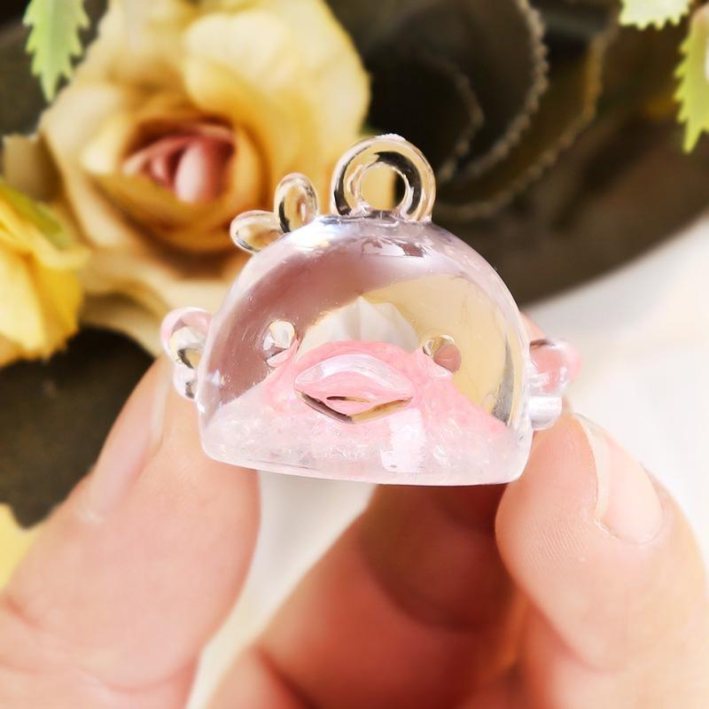 2pcs DIY Nightlight Happy Chicken Doll House Ornaments Car Ornaments Key Chain Children's Toys Stationery Bags and Other Pendants
