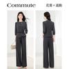 Fashionable temperament 9-inch sleeve two-piece set pants