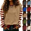 Damen Weihnachtsdruck Langarm Rundhals Pullover Sweatshirt