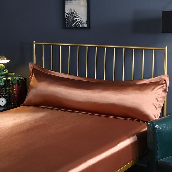 New Summer Washed Silk Long Pillowcase Double Pillowcase Couple 1.2 Meters 1.5m Long Ice Silk Pillowcase Without Sheets