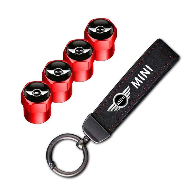 Car Tire Wheel Valve Caps Cover/Car Key Chain Ring Keychain For Mini Cooper JCW Works Cabrio F54 F55 F56 F57 F60 R50 R52 R53 R55 TC1