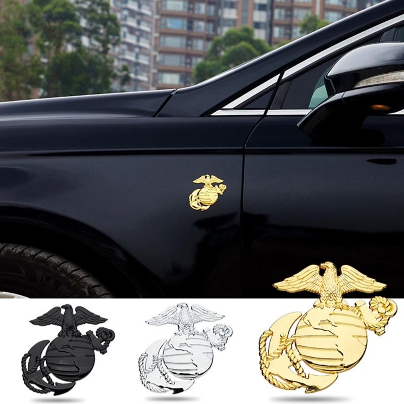Weather Resistant Car Decal Celebrating US Marine Corps 250th Anniversary Featuring 3D Shape & Enamel Coloring for Auto