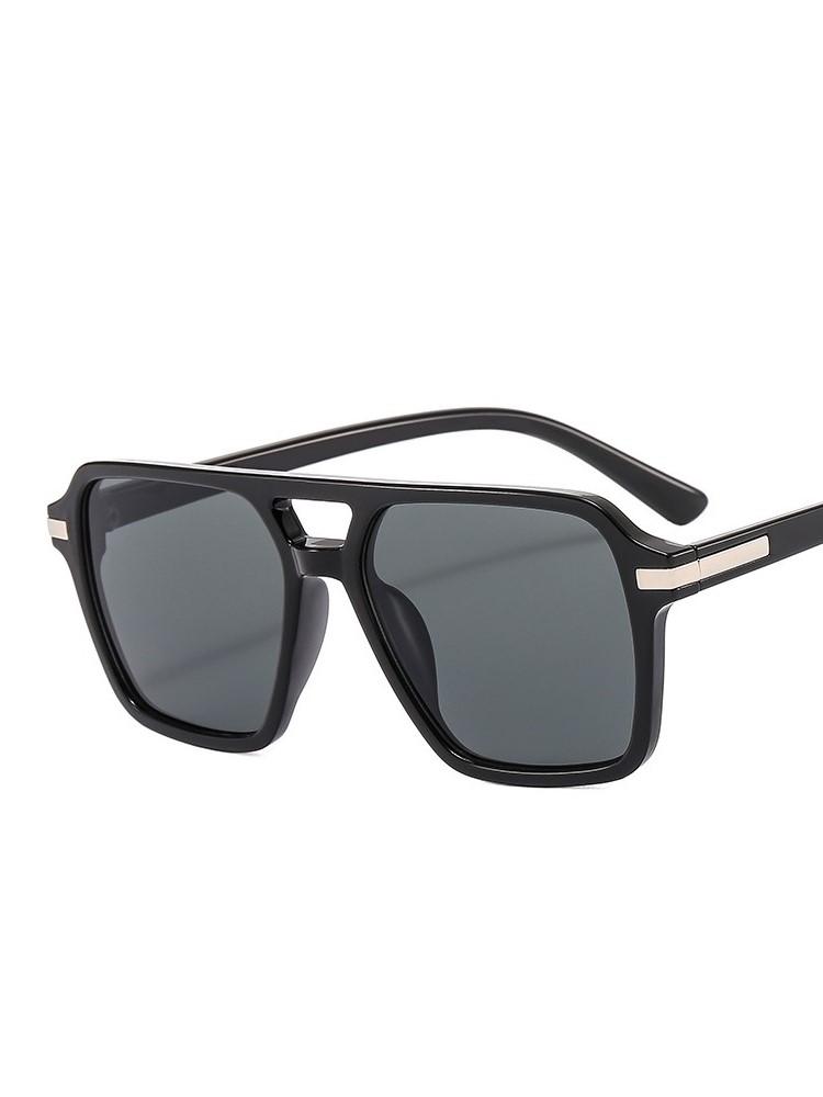 Vintage Square Sunglasses Women Retro Double Beam Sun Glasses Female Mirror Eyewear Fashion Designer Brand Rivet