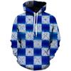 Men's Hoodies 3D Novelty Pullover Sweatshirt, Xmas Men Women Teen Boy Gifts, Black White Galaxy Print Flag