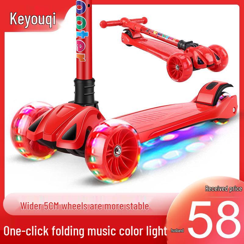 Kinder-Klapproller mit blinkenden Rädern für 2-8 Jahre