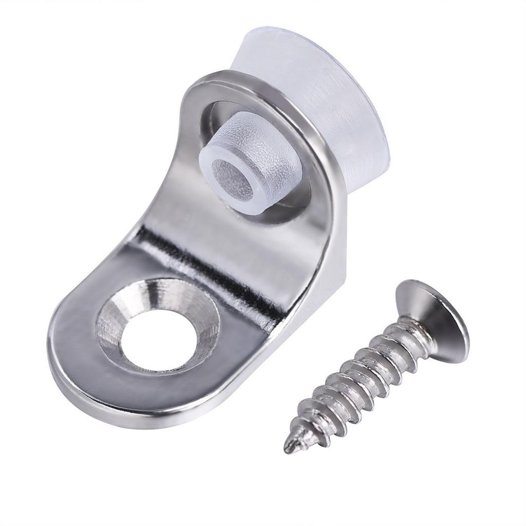 10Pcs L Shaped Shelf Support Brackets Zinc Alloy Stainless Steel Fixed Pins for Cabinet Furniture Closet Silicone Suction