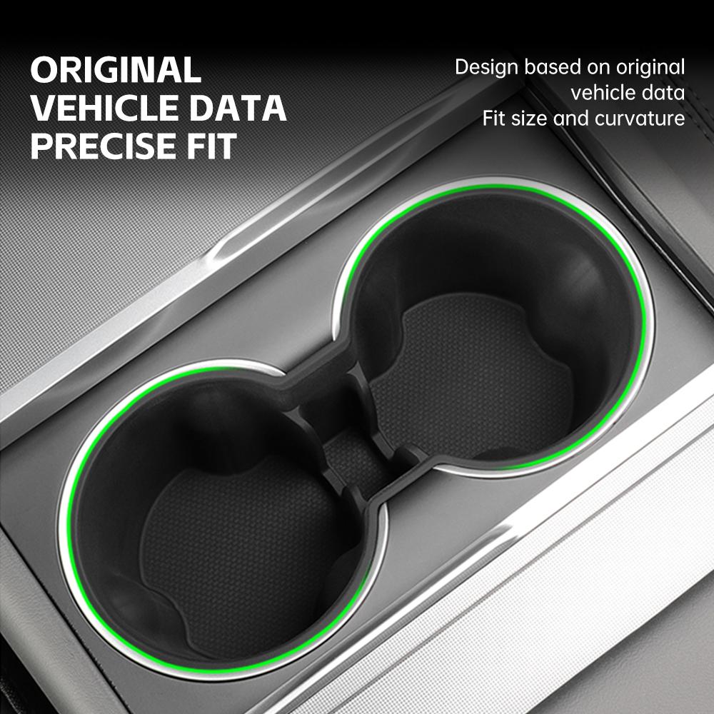 För Tesla Model Y Juniper 2025 2026 Bil Mittkonsol Dryckeshållare Silikon Bil Mugghållare Begränsare Bil Interiörtillbehör