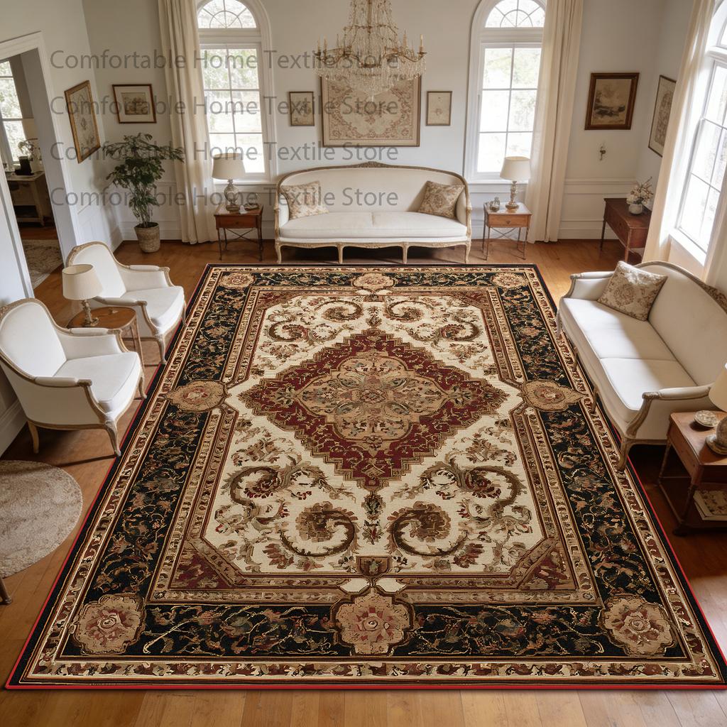 Classic Persian Style Antiskid Living Room Carpet Decoration Bedroom Bedside Washable Rug Large Area Lint-free Luxury Floor Mats