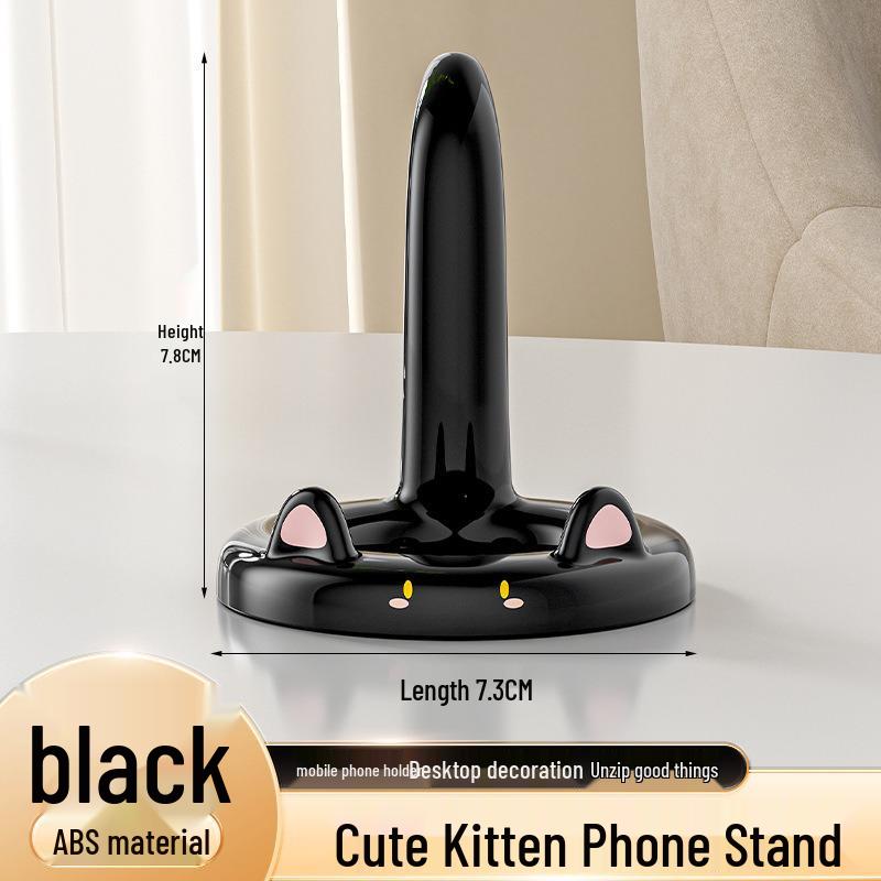 Adjustable Cartoon Kitten Phone Stand - Portable and Multifunctional Holder for Binge-Watching