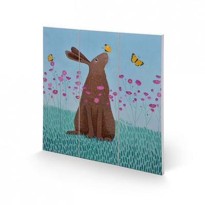 Ailsa Black Butterfly Bartering Square Wood Print