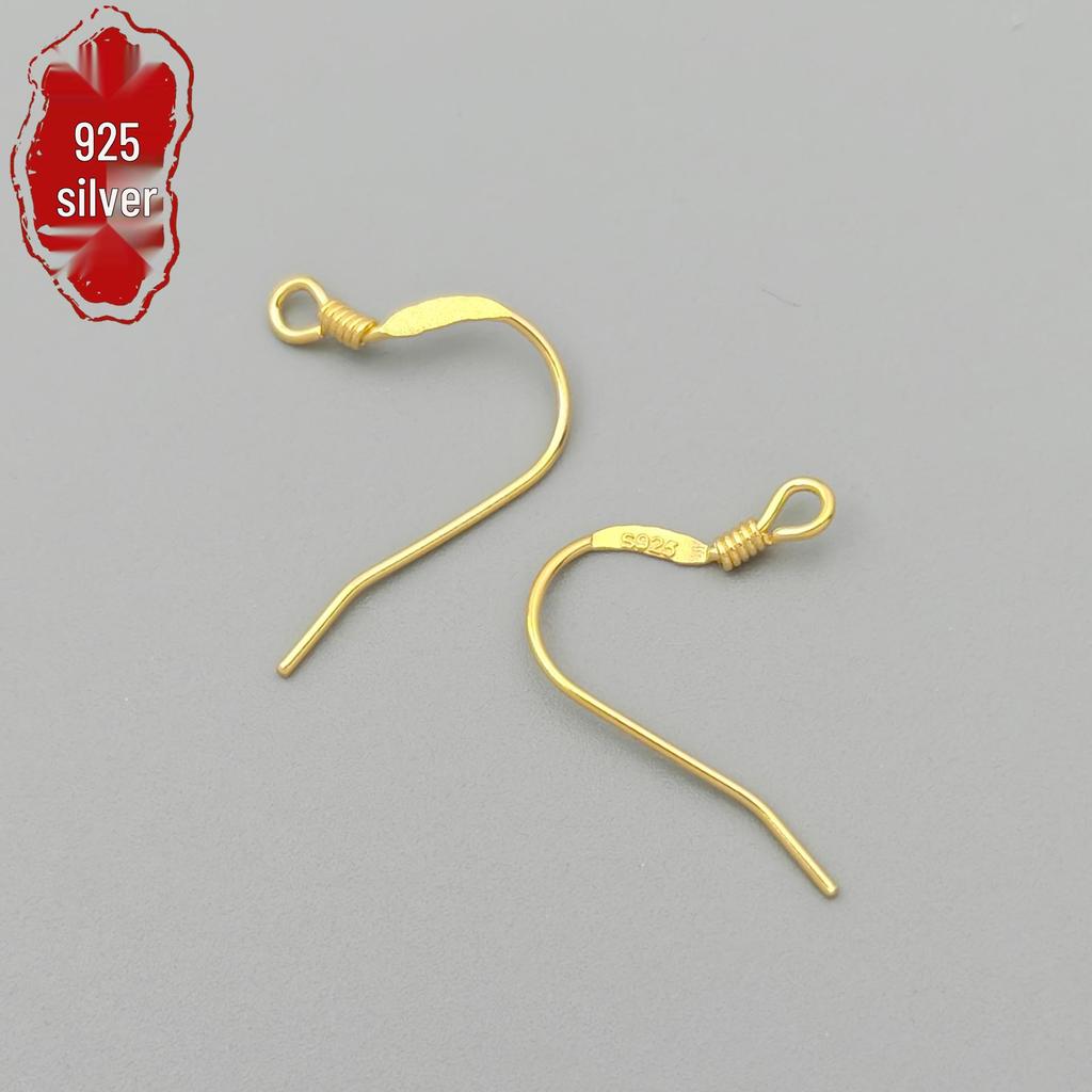 Ganci per Orecchini Fai da Te in Argento Sterling S925 Stile Cinese - Ornamenti Fatti a Mano in Stile Nazionale